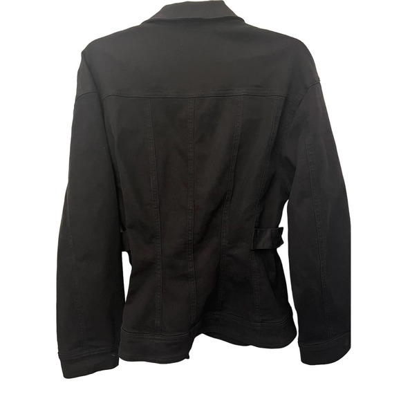 NWT Good American black contour denim jacket size 3 (Large ) - Picture 2 of 12